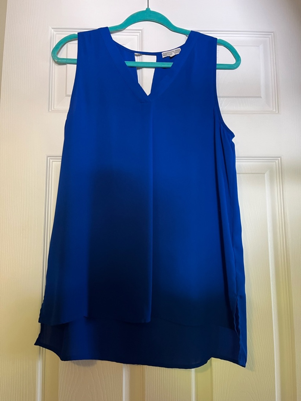 Pleione Royal Blue Sleeveless V-Neck Layered Tank